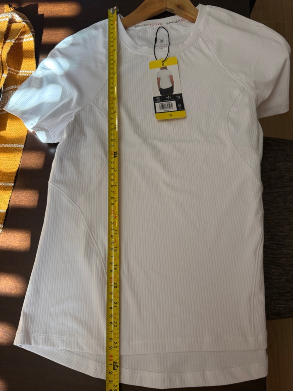 NWT Spyder White Ribbed Short Sleeve Athletic Tee Size Small - Picture 12 of 16